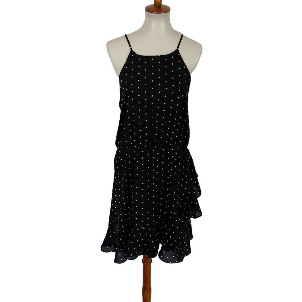 Abound Dress Large Black White Short Sleeve Mini Bodycon Retro Y2K Night‎ Out